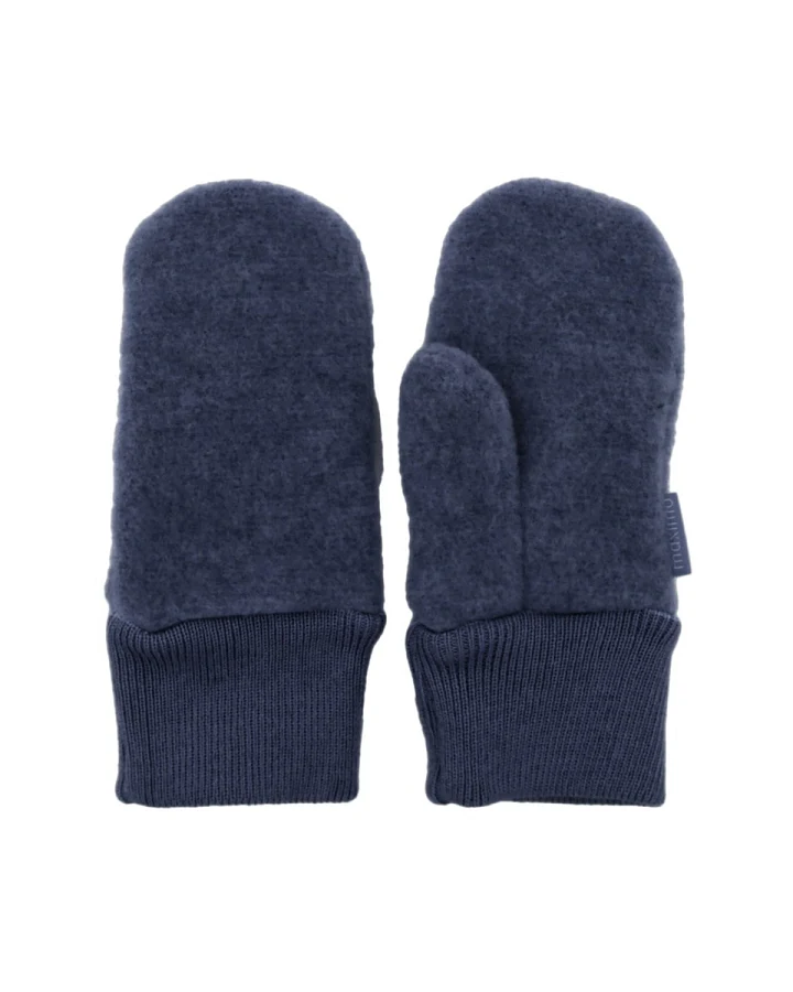 Kinder Fausthandschuhe mit Daumen Bio-Schurwolle (kbT), navymeliert Gr. 1 (1-2 Jahre)