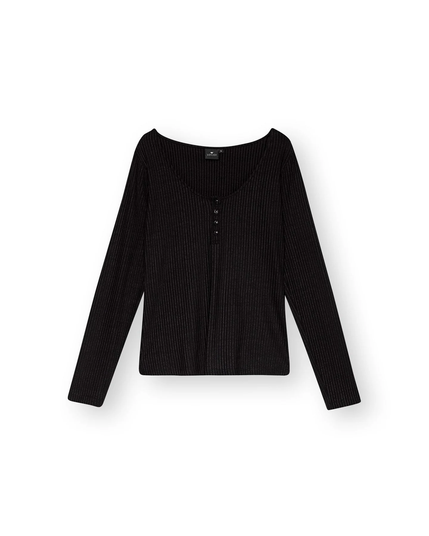 LOVJOI Damen vegan Longsleeve Aracea Schwarz – Ansicht 2