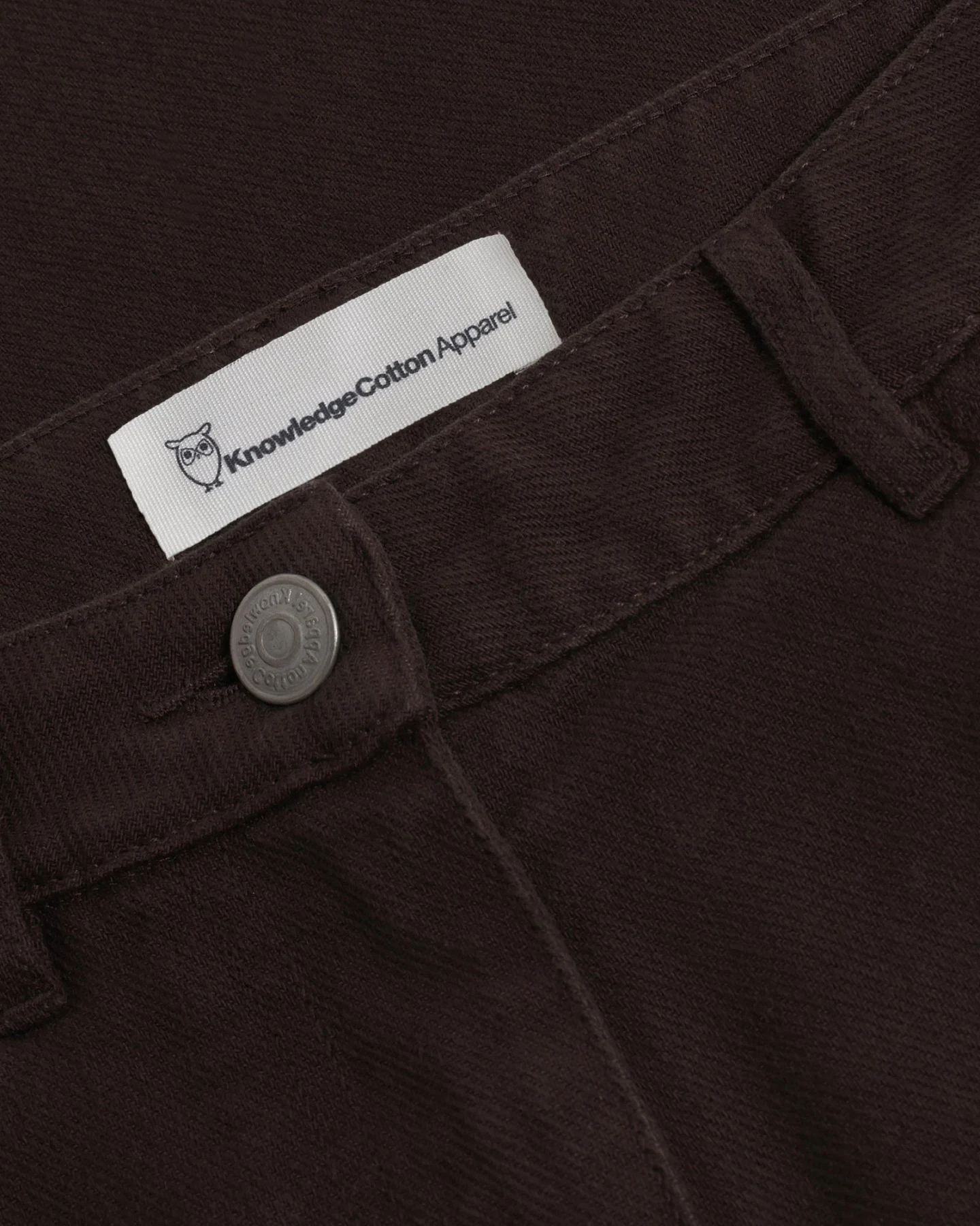 KnowledgeCotton Apparel Damen vegan Hose Gale Twill Chocolate Torte – Ansicht 2