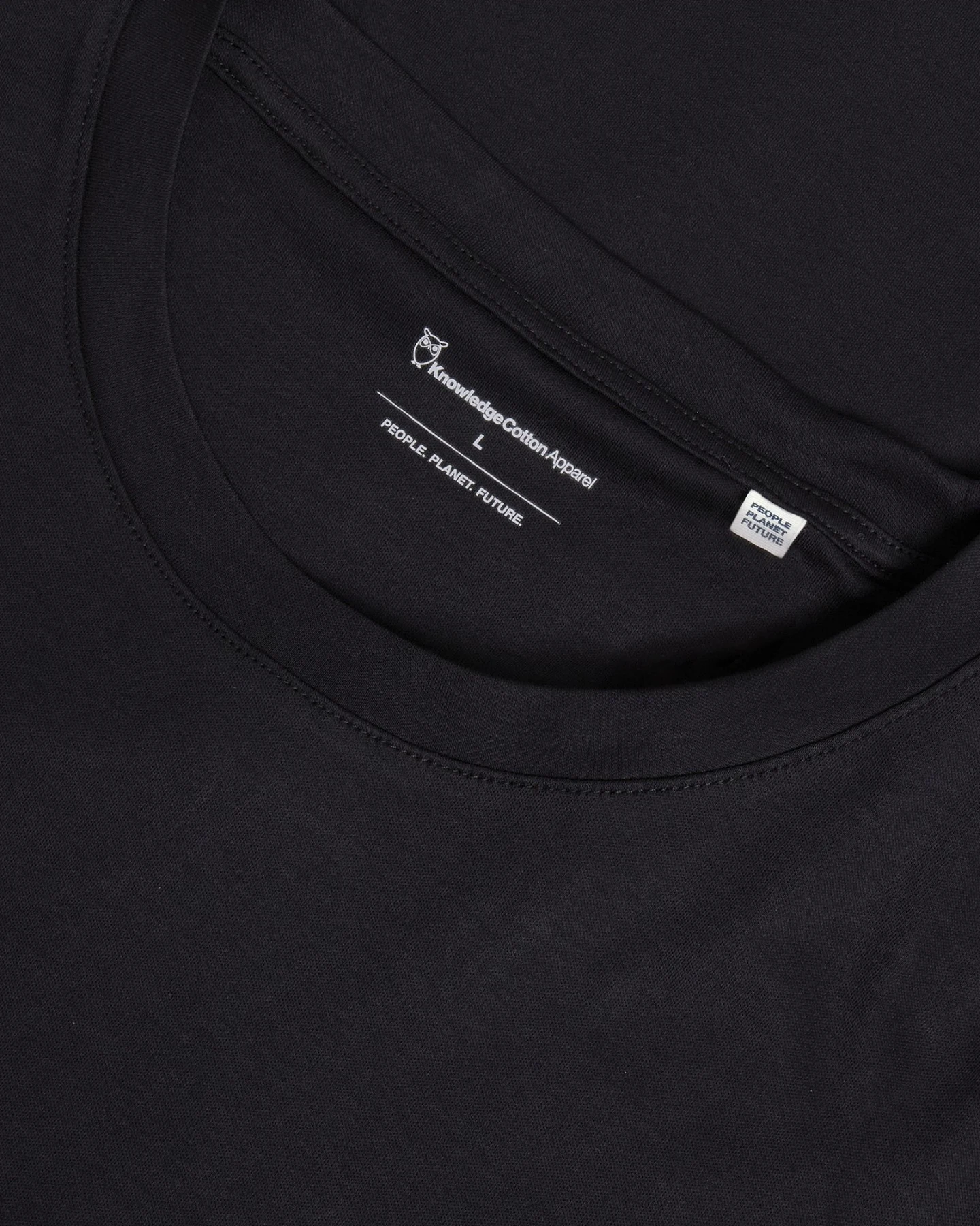 KnowledgeCotton Apparel Herren vegan T-Shirt Merzerisiert Schwarz Jet – Ansicht 2