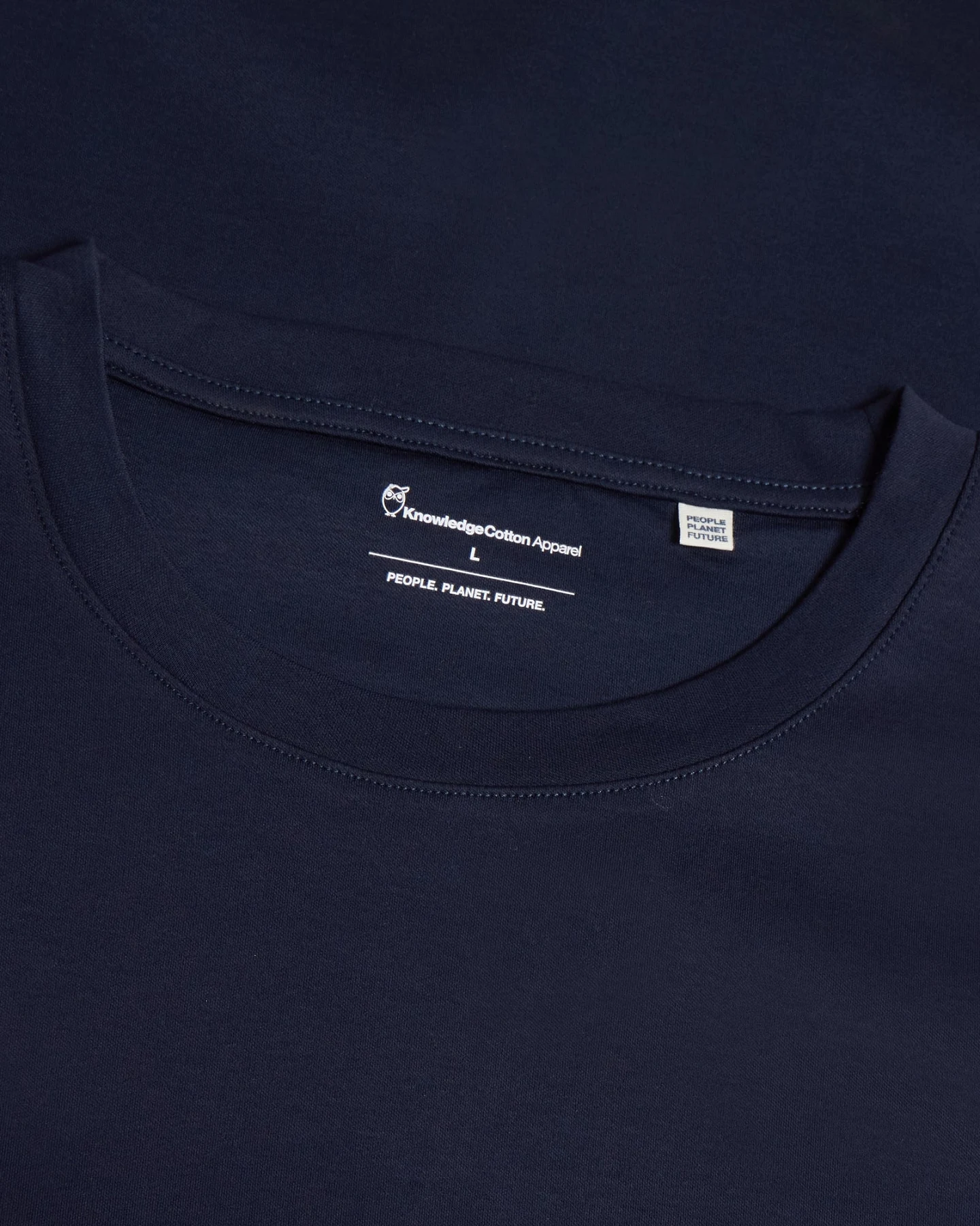 KnowledgeCotton Apparel Herren vegan T-Shirt Merzerisiert Nachthimmelblau – Ansicht 2
