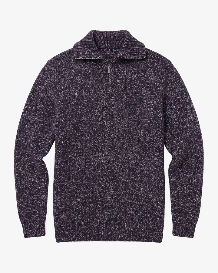 KnowledgeCotton Apparel Herren vegan Pullover Quarter Zip Blau Multi