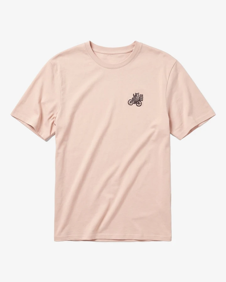 KnowledgeCotton Apparel Herren vegan T-Shirt Brustlogo Stickerei Hellgrau Feder