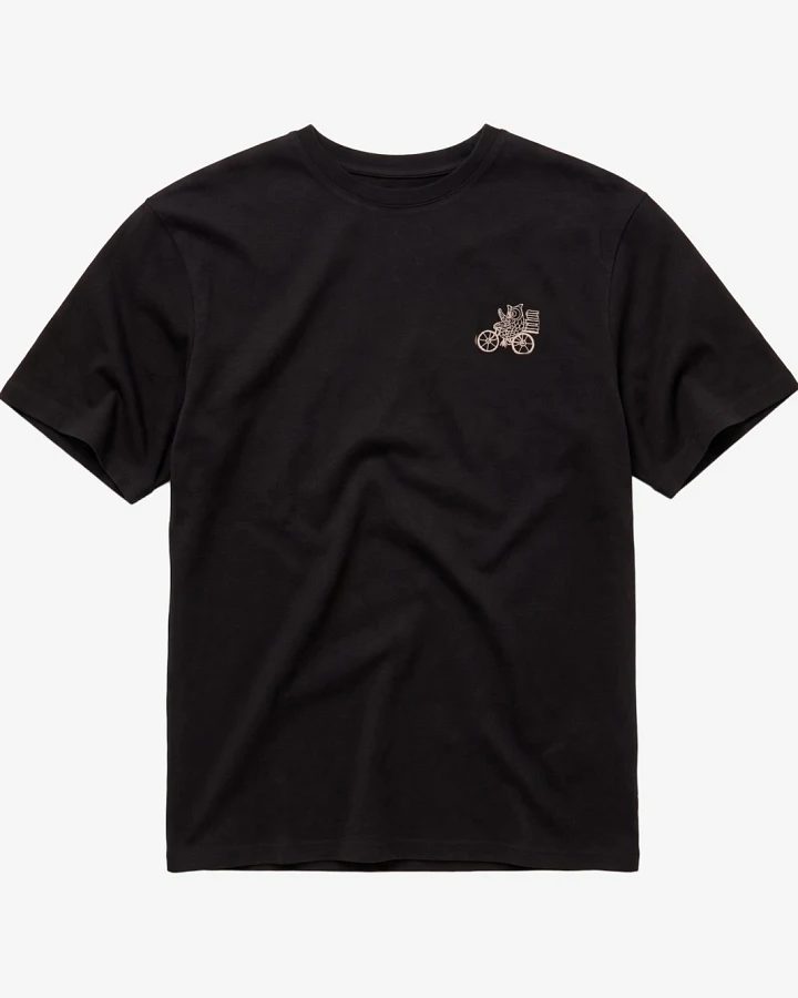 KnowledgeCotton Apparel Herren vegan T-Shirt Brustlogo Stickerei Black Jet