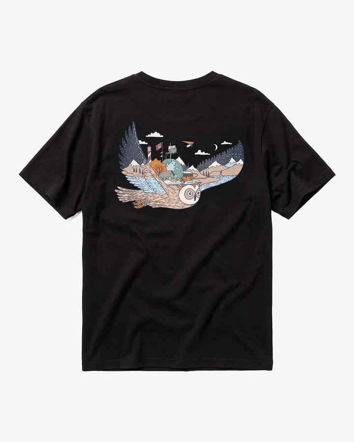 KnowledgeCotton Apparel Herren vegan T-Shirt Back Print Black Jet