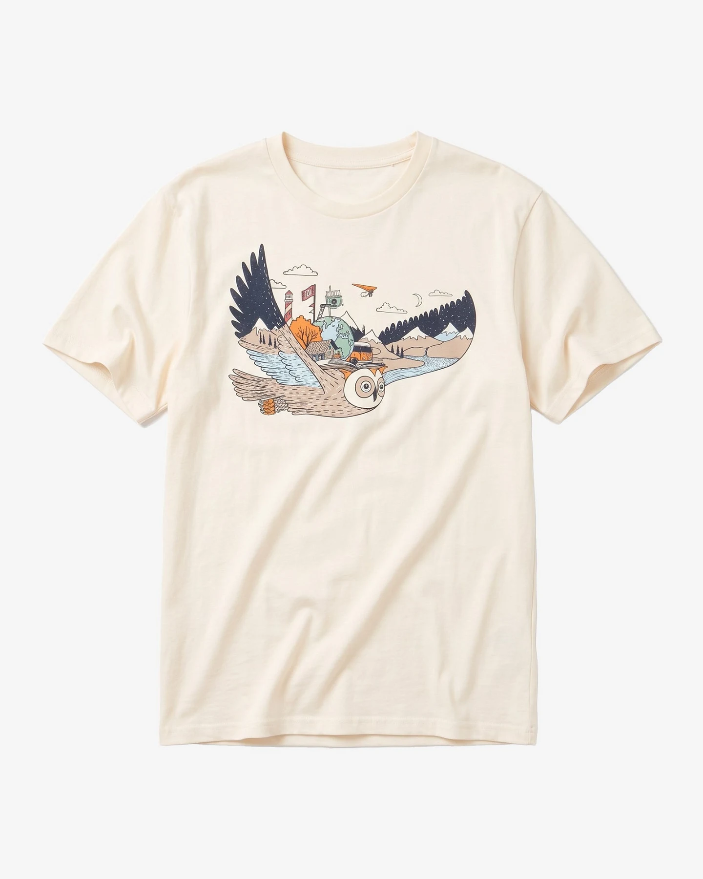 KnowledgeCotton Apparel Herren vegan T-Shirt Mit Aufdruck Auf Der Rückseite Egret Weiß – Ansicht 2