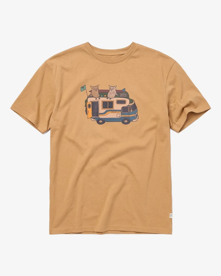 KnowledgeCotton Apparel Herren vegan T-Shirt Front Print Kelp Meliert