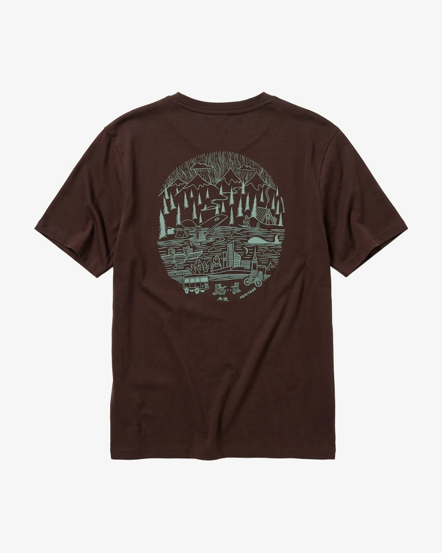 KnowledgeCotton Apparel Herren vegan T-Shirt Back Print Chocolate Torte Braun – Ansicht 2