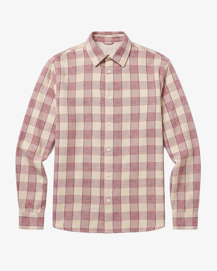KnowledgeCotton Apparel Herren vegan Hemd Locker Geschnitten Kariert Braun Kariert