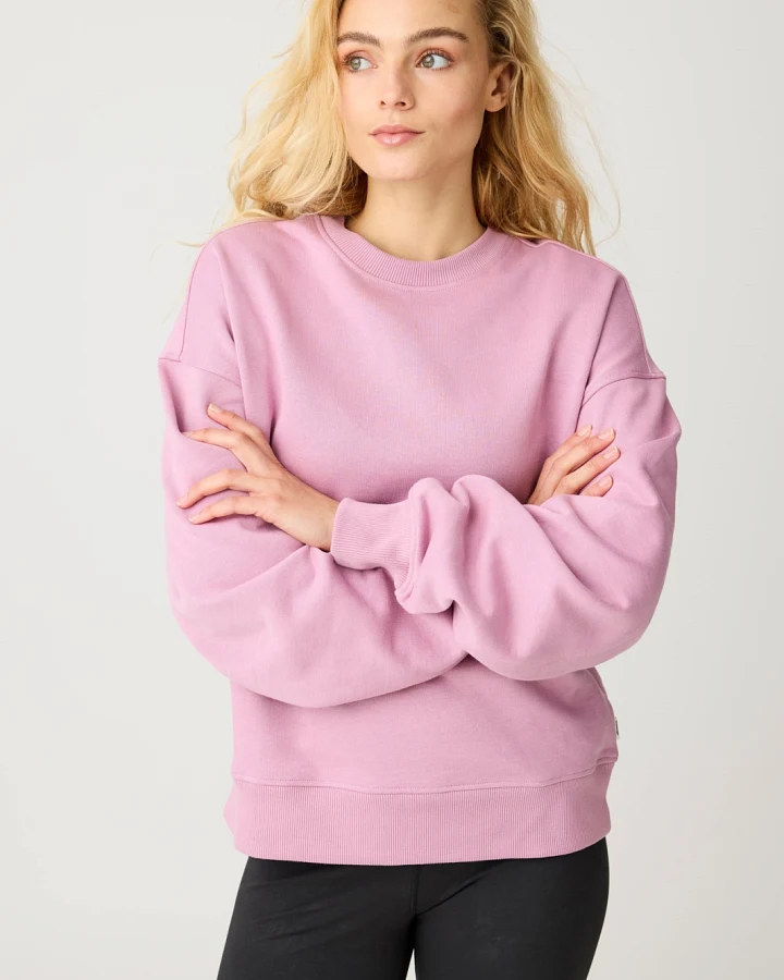 KnowledgeCotton Apparel Damen vegan Sweatshirt Relaxed Rundhals Orchid Haze