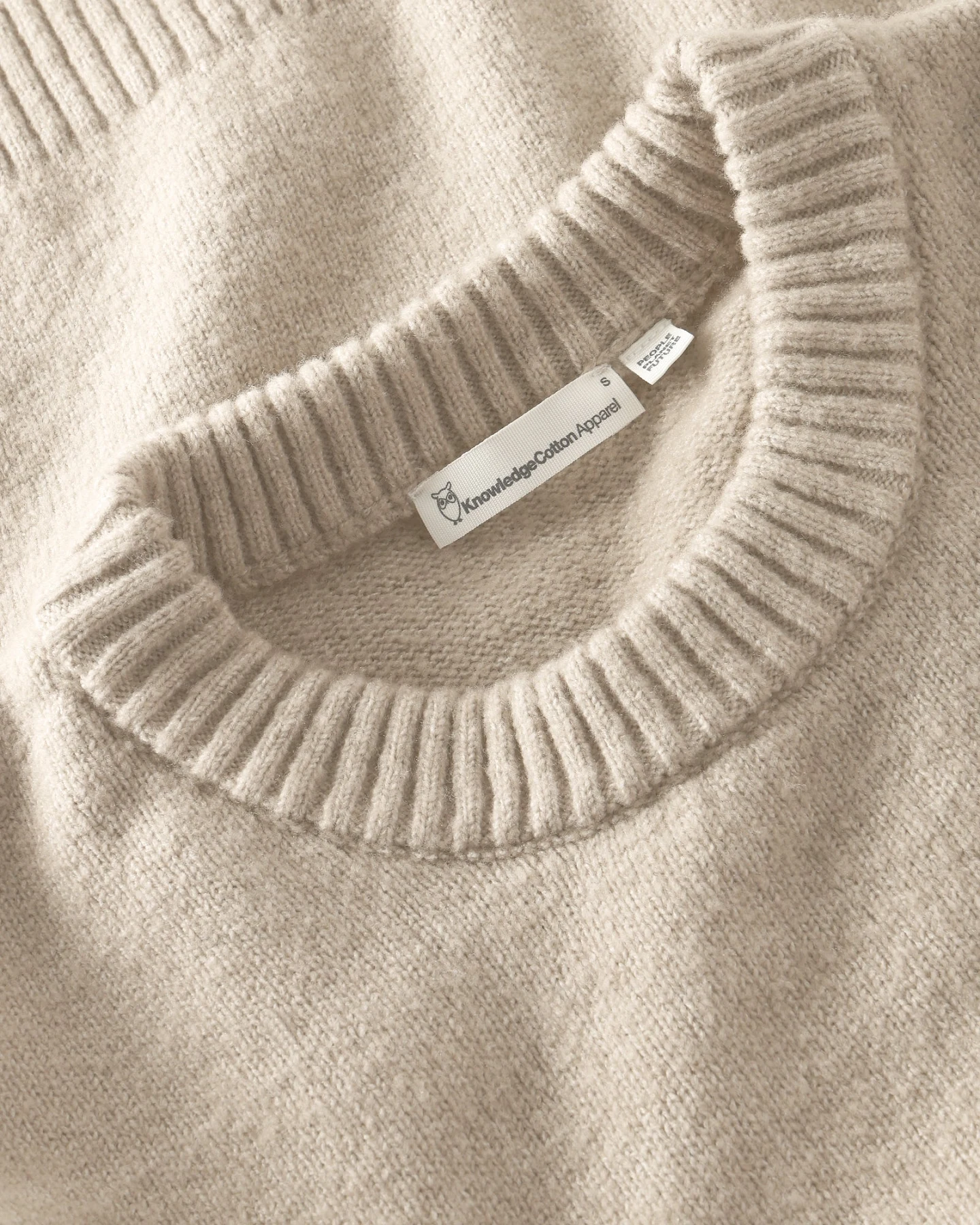 KnowledgeCotton Apparel Damen vegan Pullover Soufflé Yarn Hellgrau – Ansicht 2