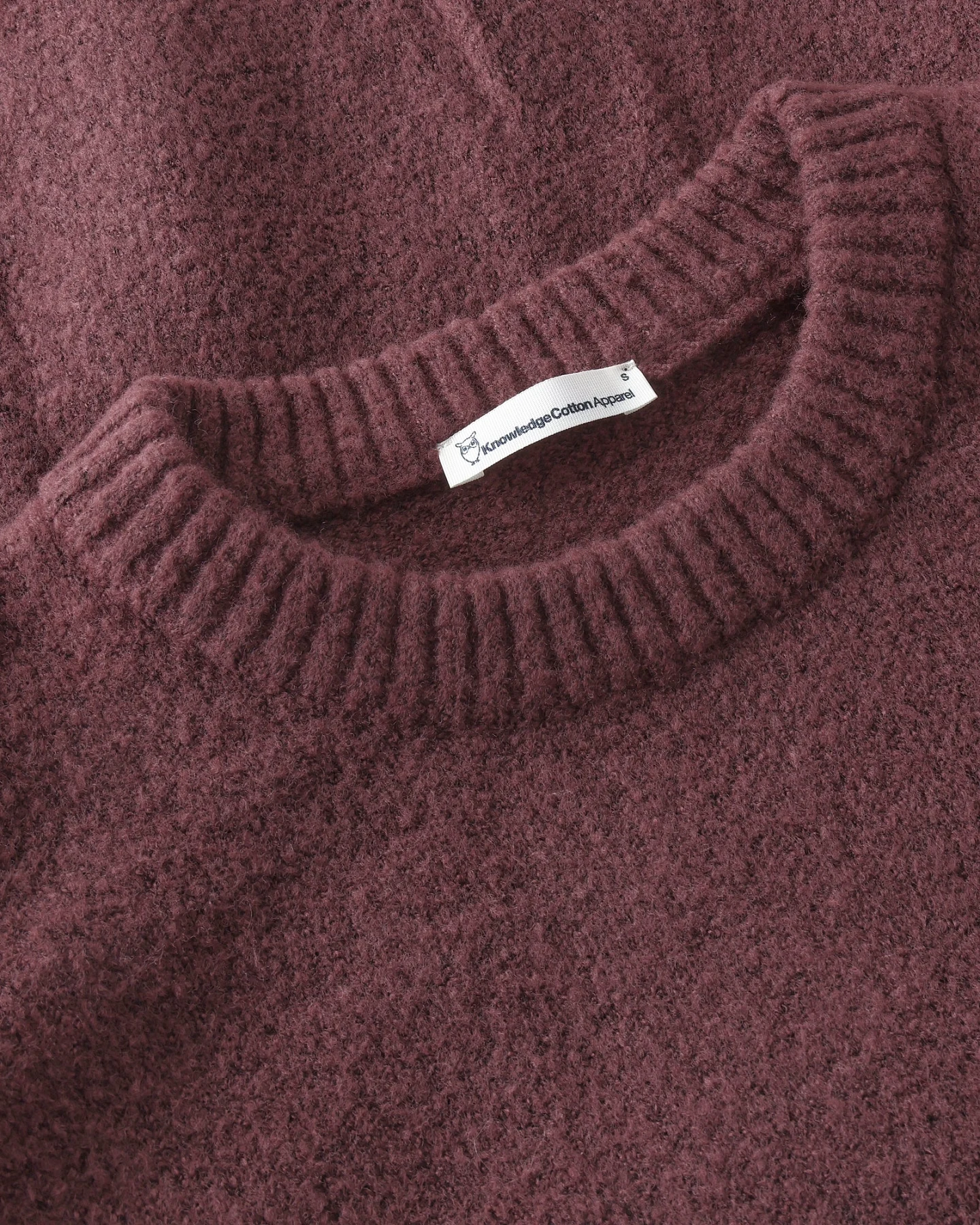 KnowledgeCotton Apparel Damen vegan Pullover Soufflé Garn Bordeaux – Ansicht 2