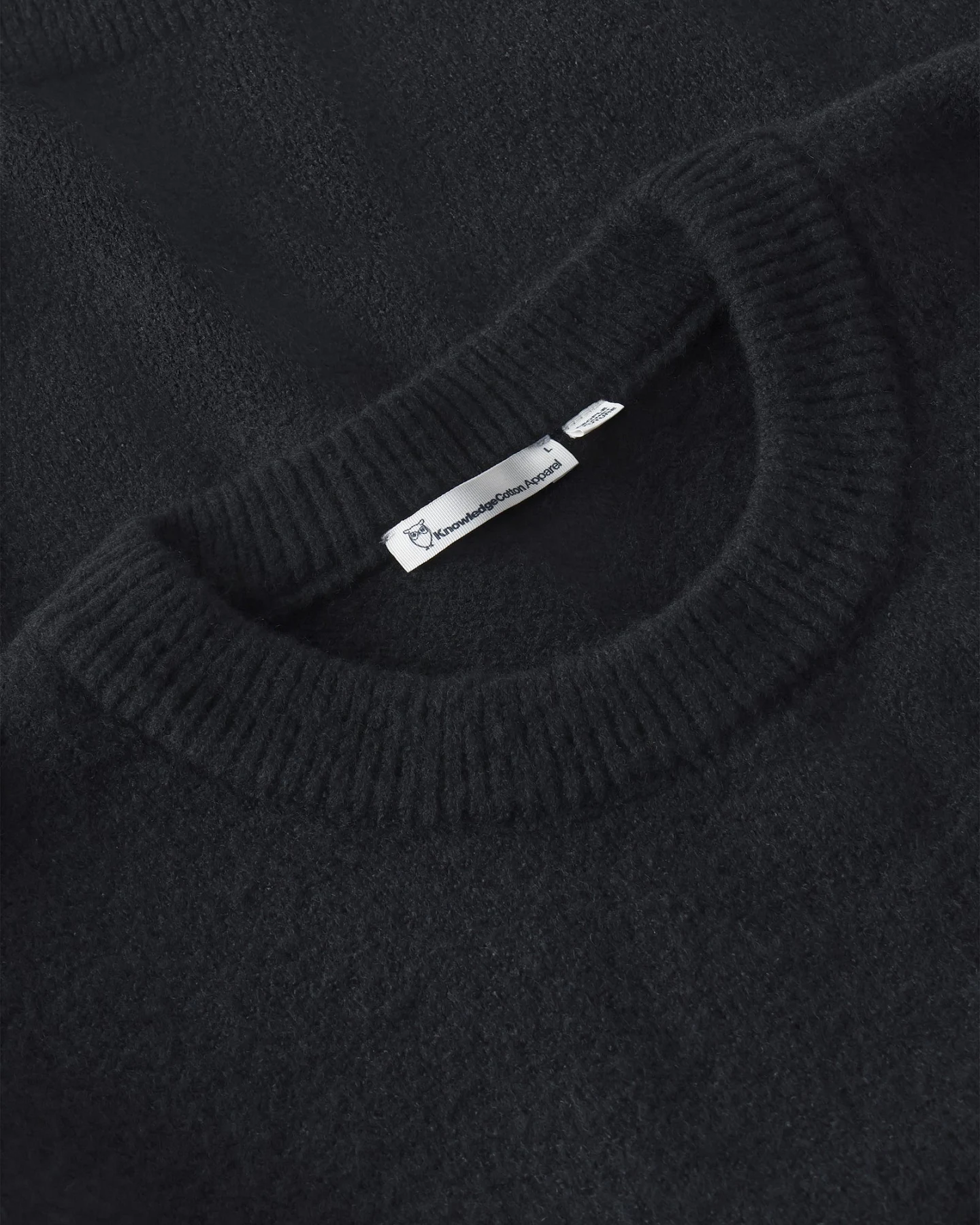 KnowledgeCotton Apparel Herren vegan Pullover Soufflé Garn Schwarz Jet – Ansicht 2