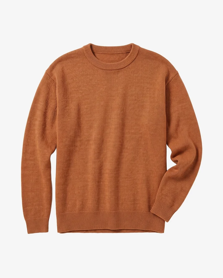 KnowledgeCotton Apparel Herren vegan Pullover Soufflé Garn Lion Braun