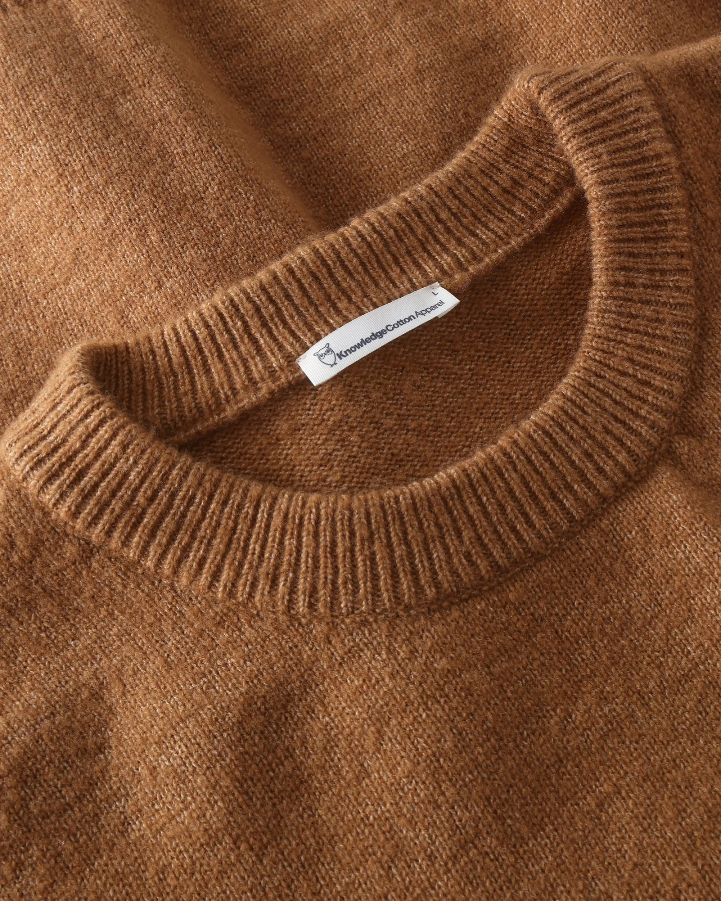 KnowledgeCotton Apparel Herren vegan Pullover Soufflé Garn Lion Braun – Ansicht 2