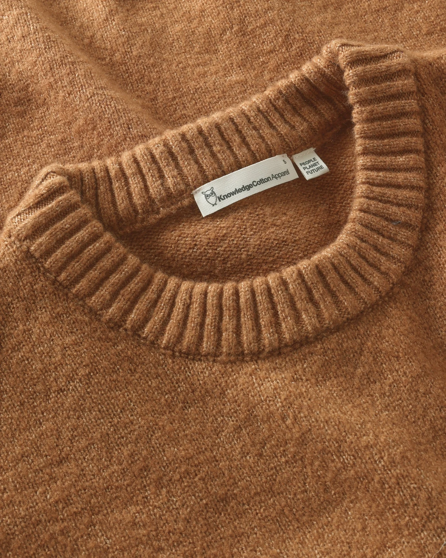 KnowledgeCotton Apparel Damen vegan Pullover Soufflé Garn Lion Braun – Ansicht 2