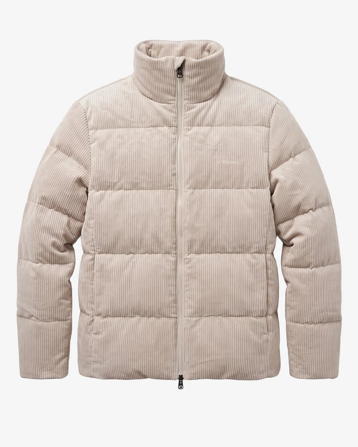 KnowledgeCotton Apparel Herren vegan Pufferjacke Corduroy Light Federgrau