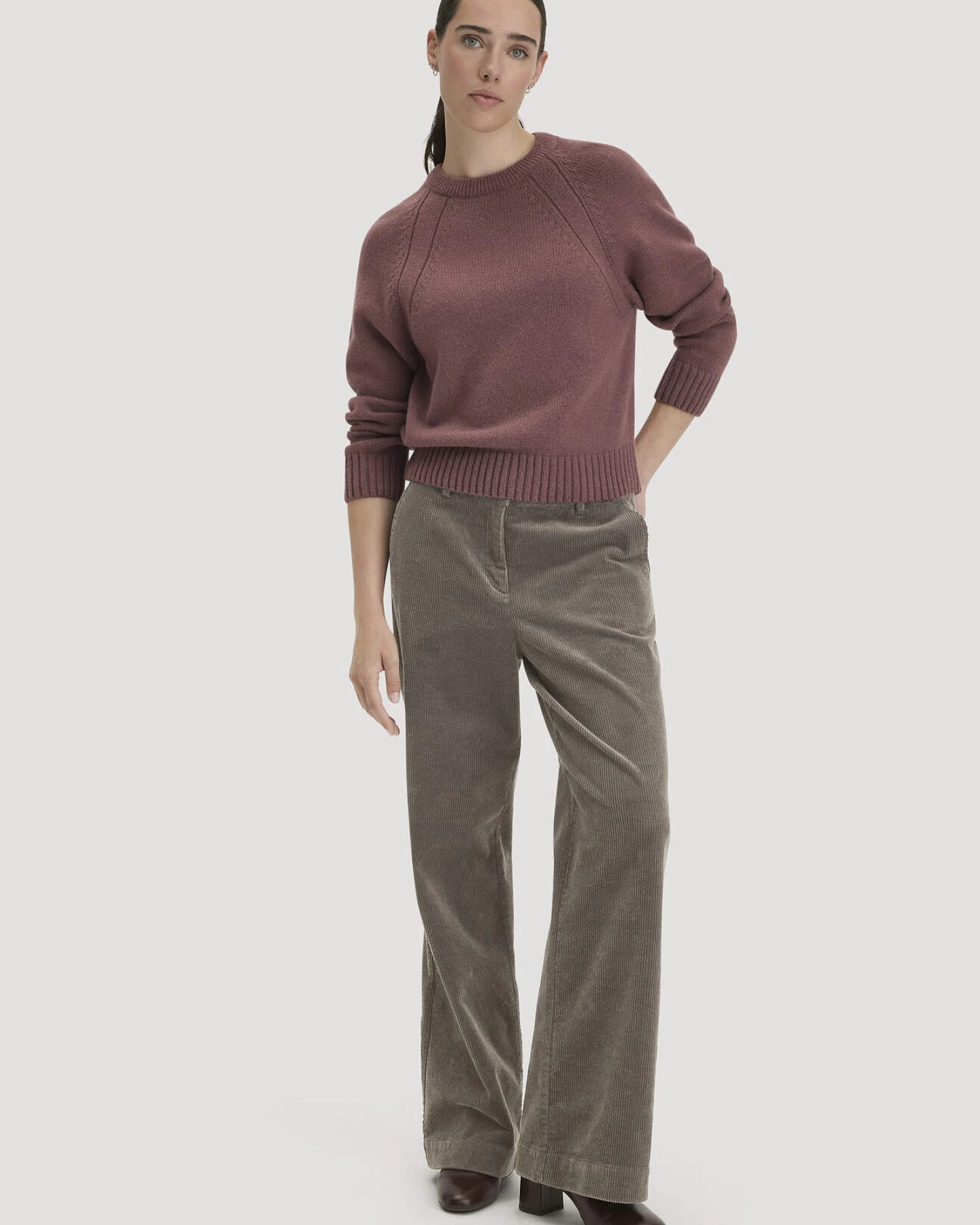 hessnatur Damen Strick Pullover Relaxed aus Wolle mit Bio-Baumwolle - rot - Größe XXL – Ansicht 2