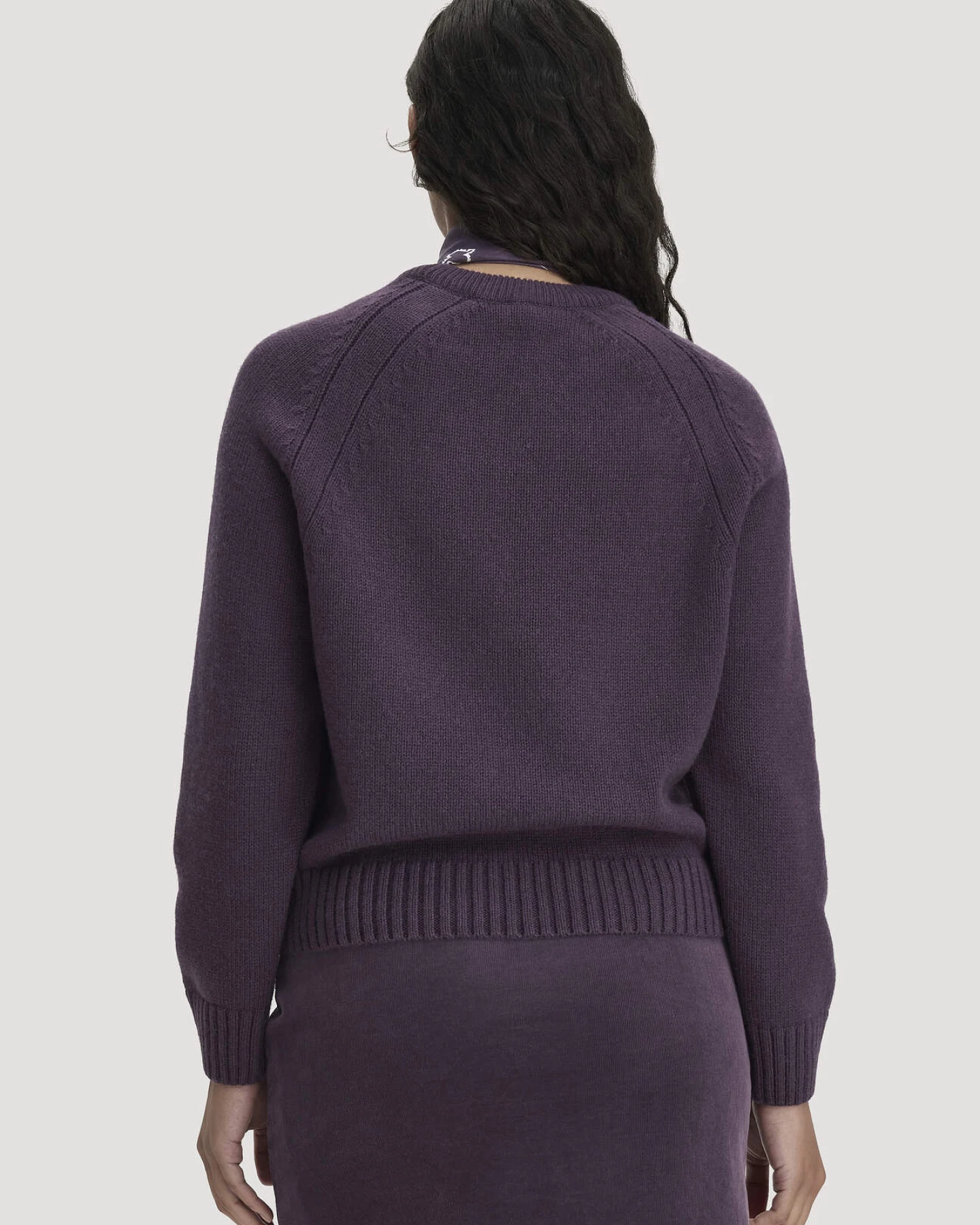 hessnatur Damen Strick Pullover Relaxed aus Wolle mit Bio-Baumwolle - lila - Größe XL – Ansicht 3
