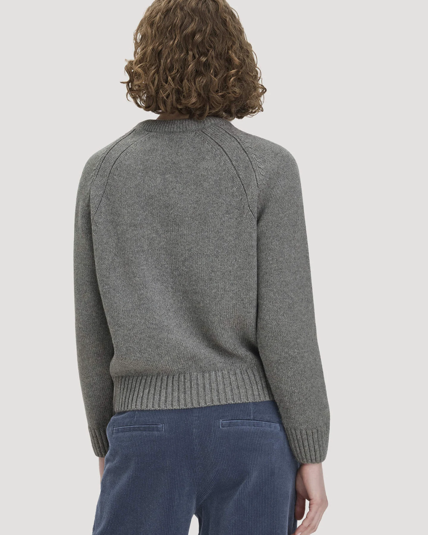 hessnatur Damen Strick Pullover Relaxed aus Wolle mit Bio-Baumwolle - grau - Größe XXL – Ansicht 3