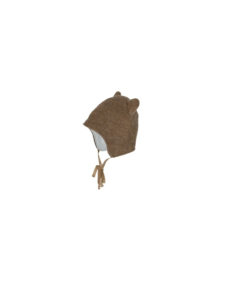 Pickapooh Baby und Kinder Mütze mit Öhrchen Bio-Merinowolle Fleece brown Gr.44