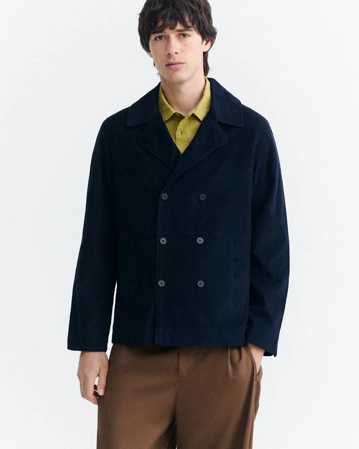 Thinking MU Herren vegan Jacke Soeb Mikrocord Blau