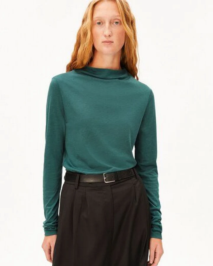 Produktseite: ARMEDANGELS CALUNAA Damen Longsleeve aus Bio-Woll Mix