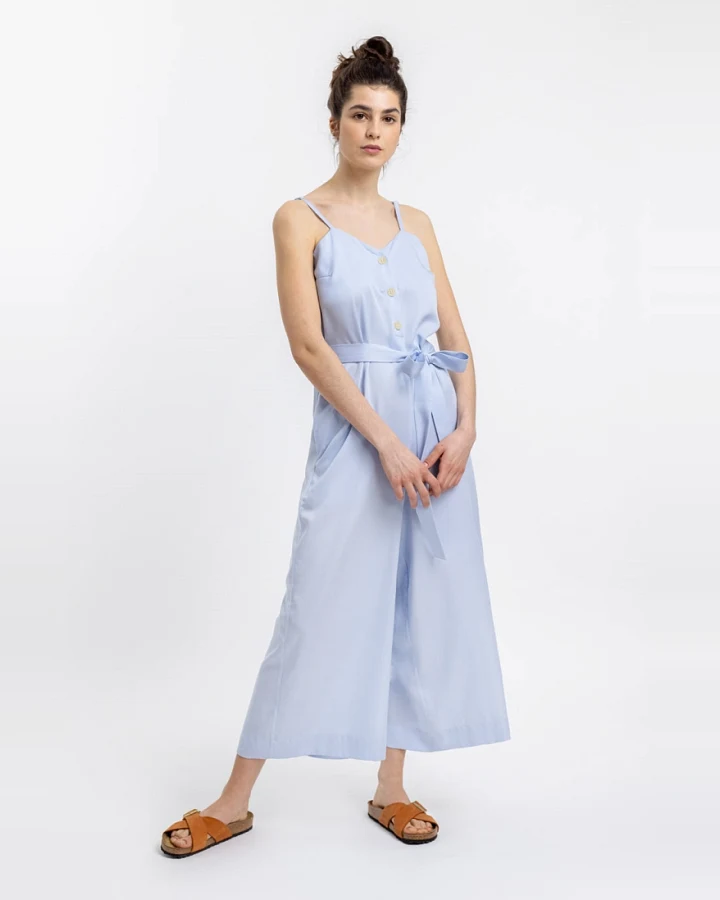 Rotholz Damen vegan Jumpsuit Hellblau