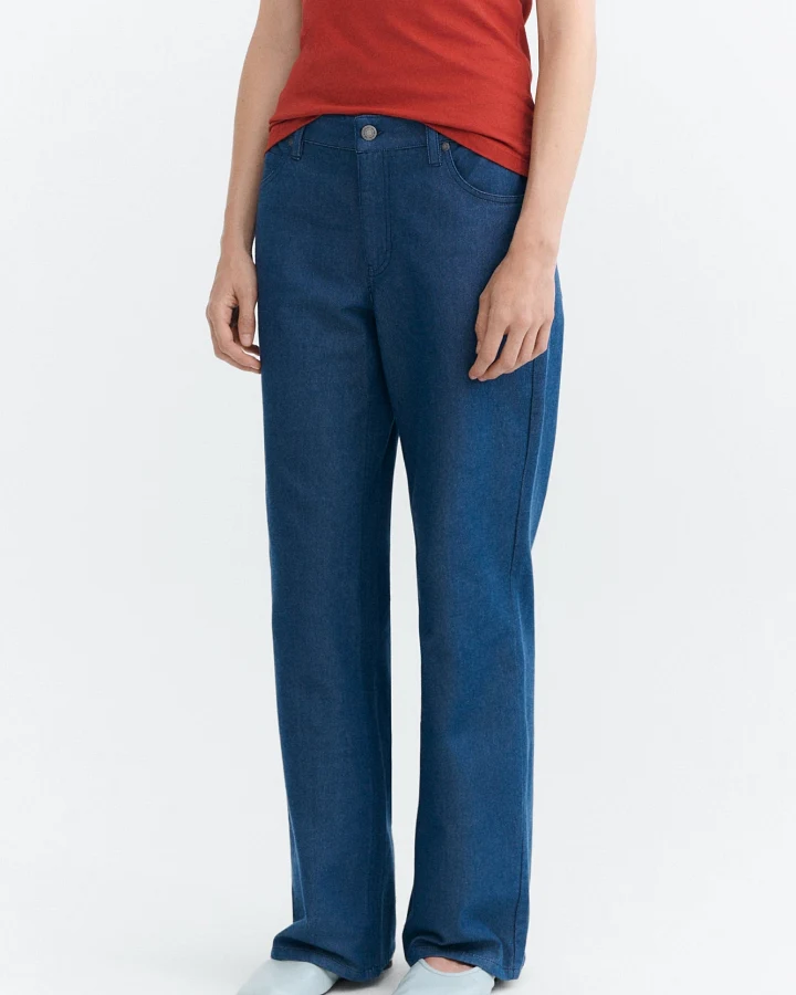 Thinking MU Damen vegan Jeans Mit Niedriger Leibhöhe Naturfarben Kettan Indigo