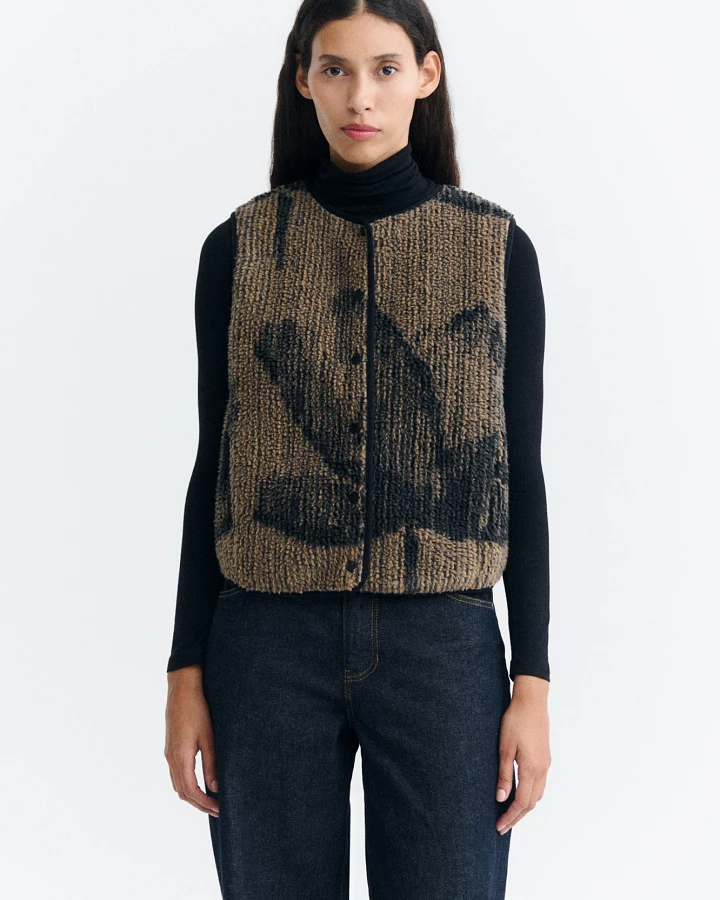 Thinking MU Damen vegan Weste Jay Brown Lotus