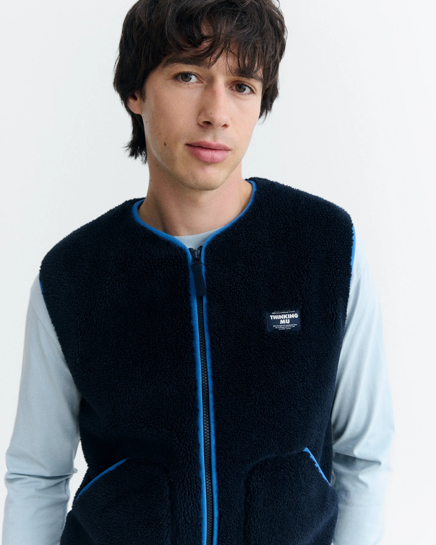 Thinking MU Herren vegan Weste Troy Blau – Ansicht 2