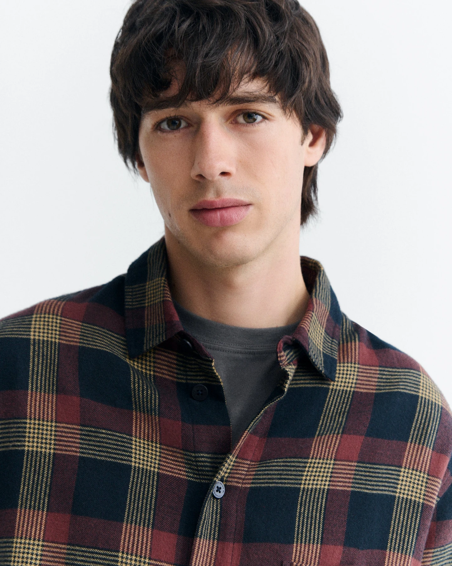 Thinking MU Herren vegan Overshirt Albion Theo Schwarz Kariert – Ansicht 2
