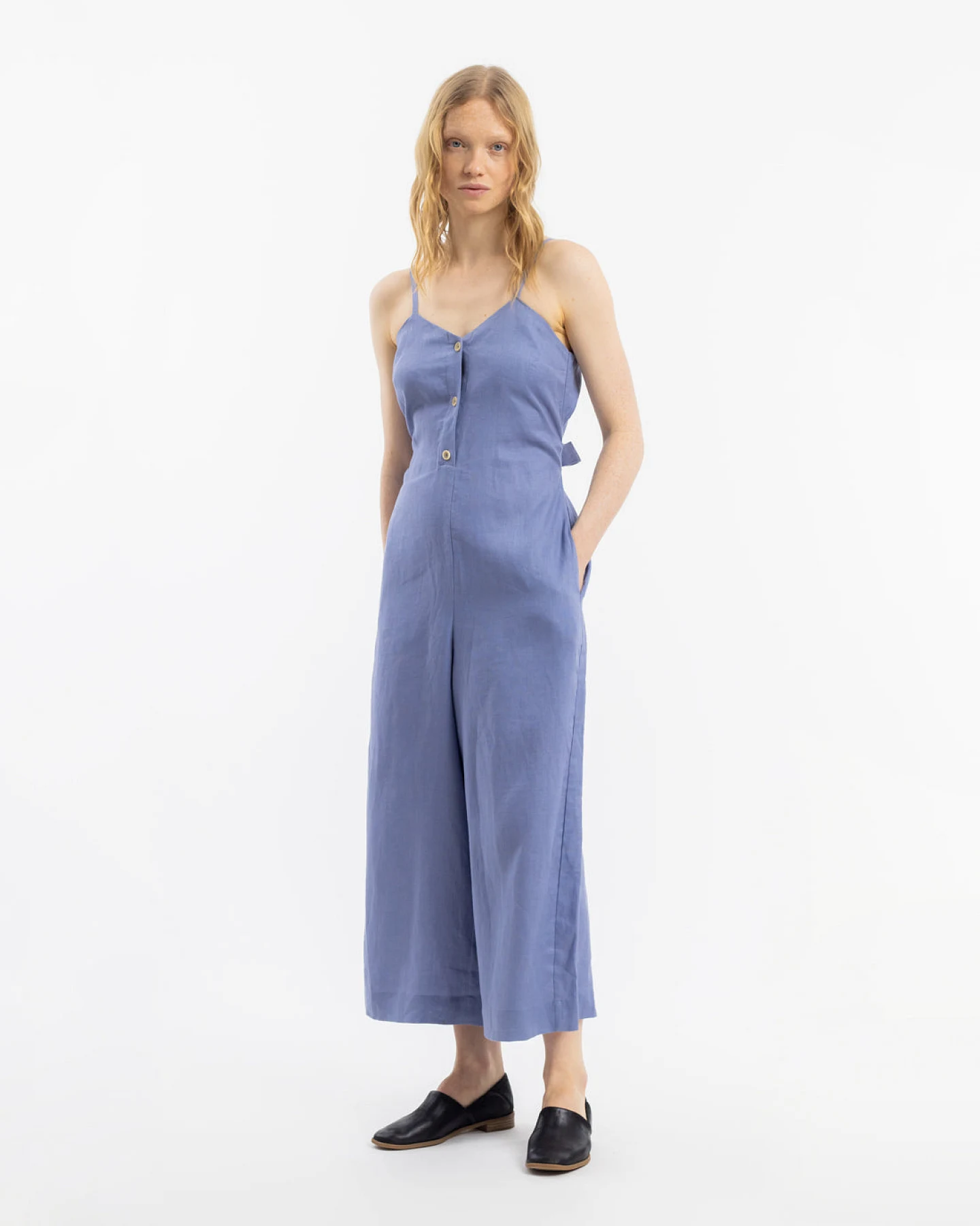 Rotholz Damen vegan Jumpsuit Sommer Hellblau – Ansicht 2