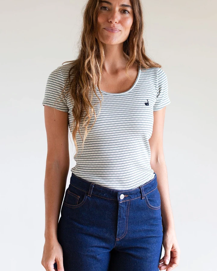 TWOTHIRDS Damen vegan Top Anda In Salbeigrün
