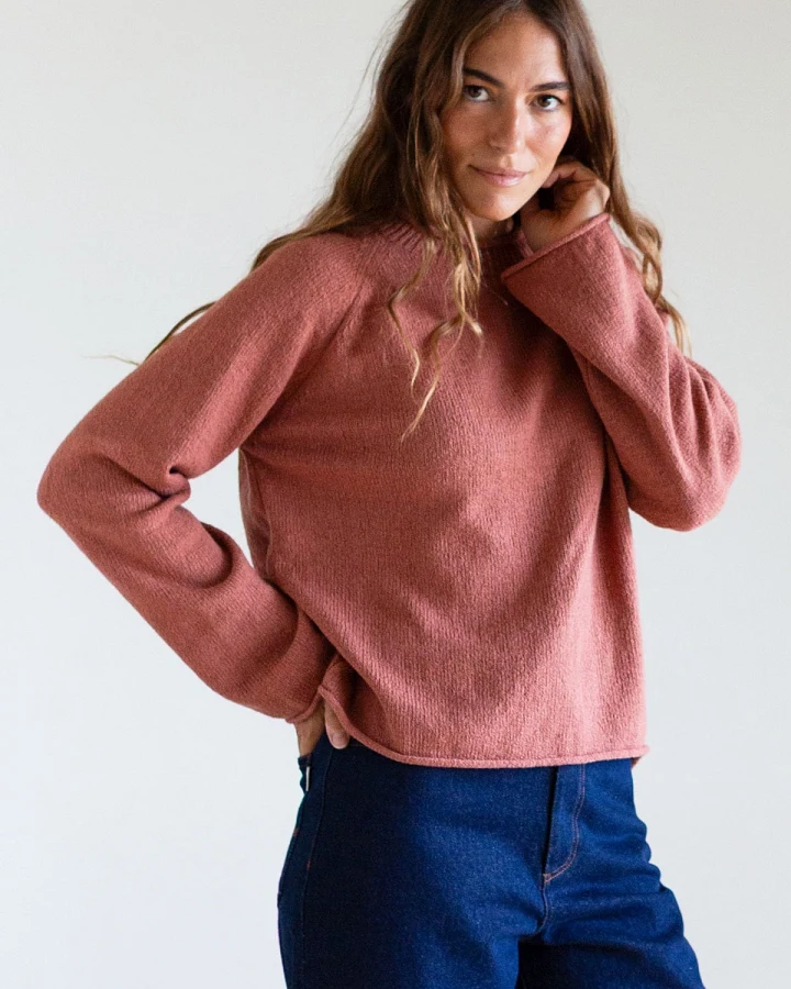 TWOTHIRDS Damen vegan Pullover Glen Adobe Rose