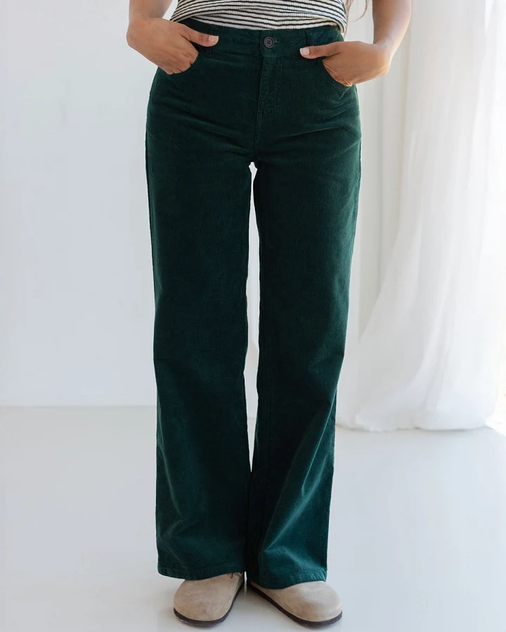 TWOTHIRDS Damen vegan Hose Sora Dunkelgrün