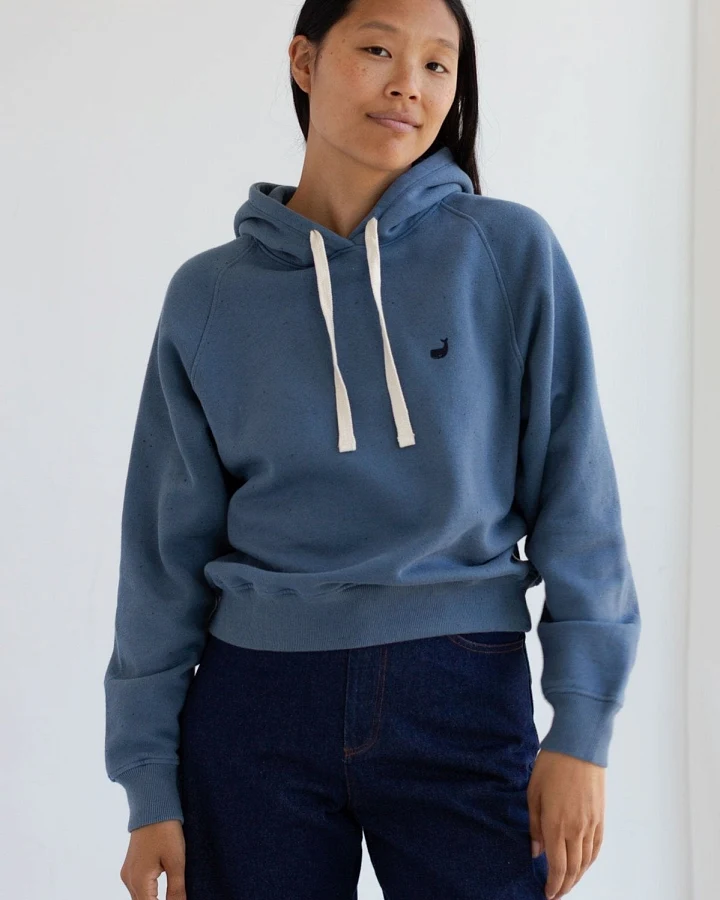 TWOTHIRDS Damen vegan Hoodie Leskov Staubblau