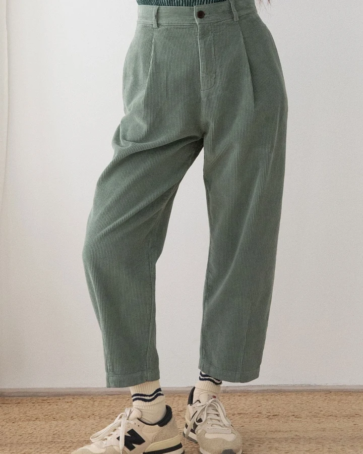 TWOTHIRDS Damen vegan Hose Haruku Gewaschen Grün
