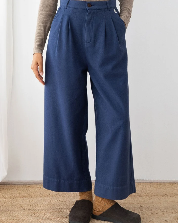 TWOTHIRDS Damen vegan Hose Sandhamn Marineblau