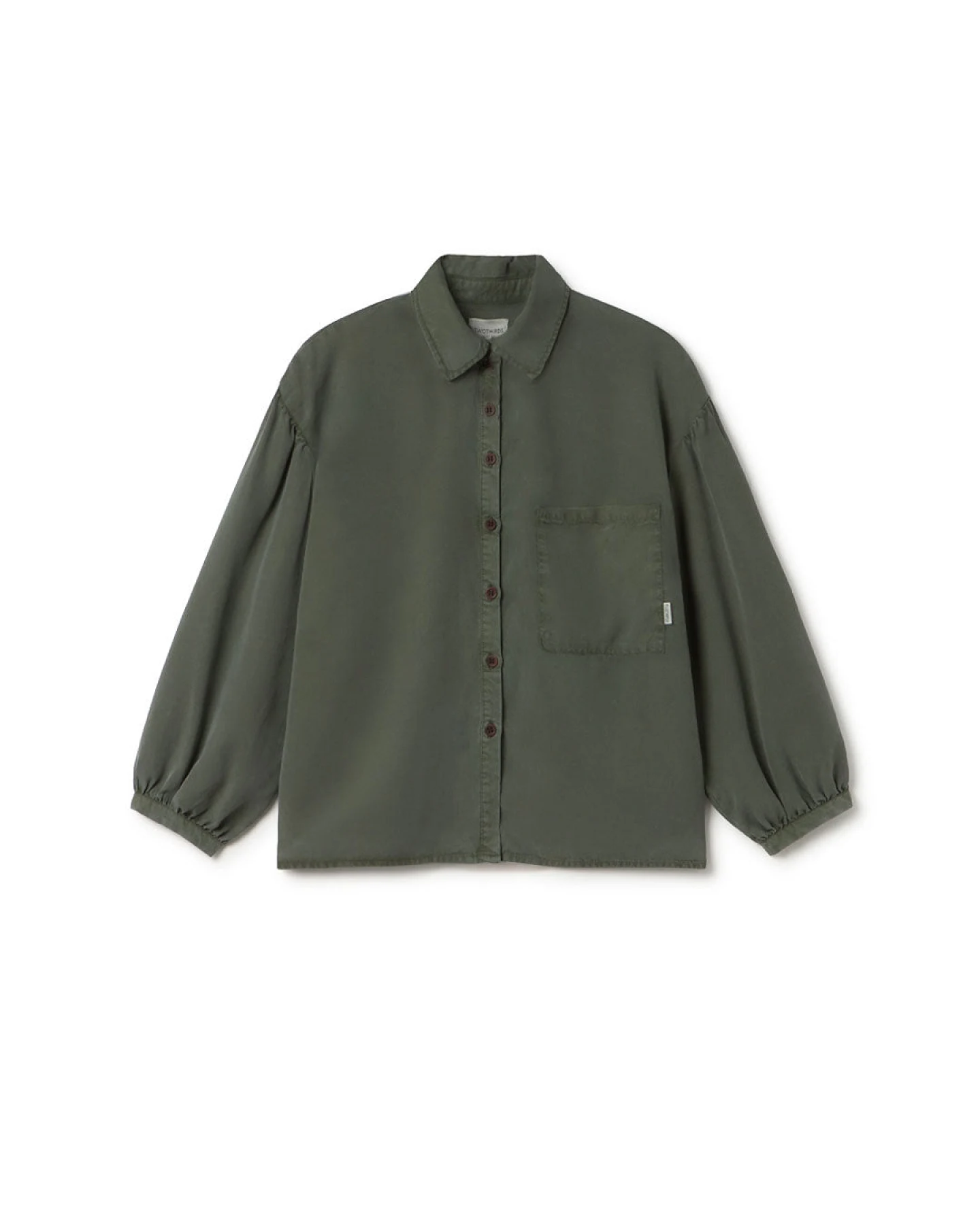 TWOTHIRDS Damen vegan Bluse Recco Dunkelgrün – Ansicht 2