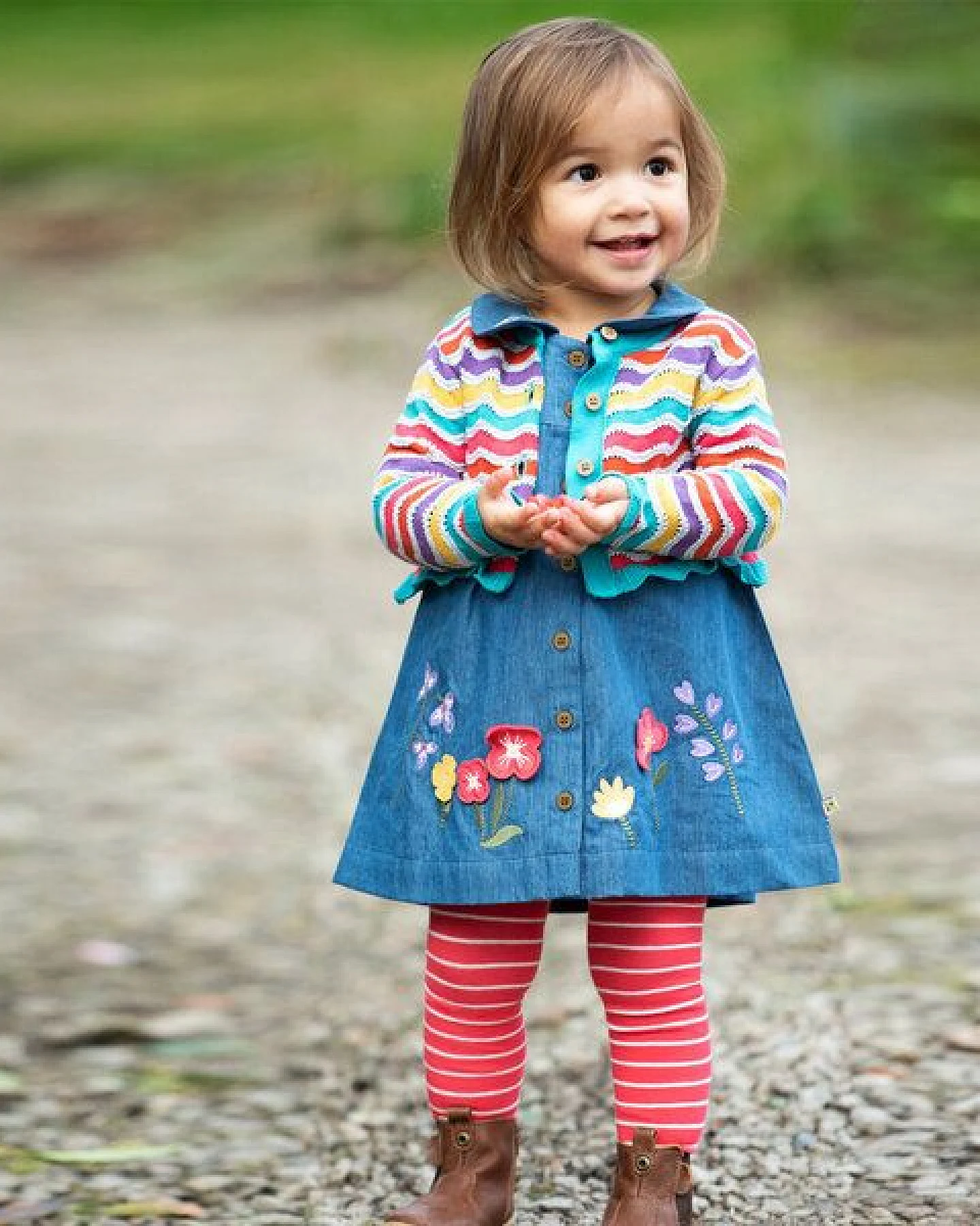 Frugi 2er Pack Strumpfhosen watermelon gestreift/Fairy - Feen – Ansicht 2