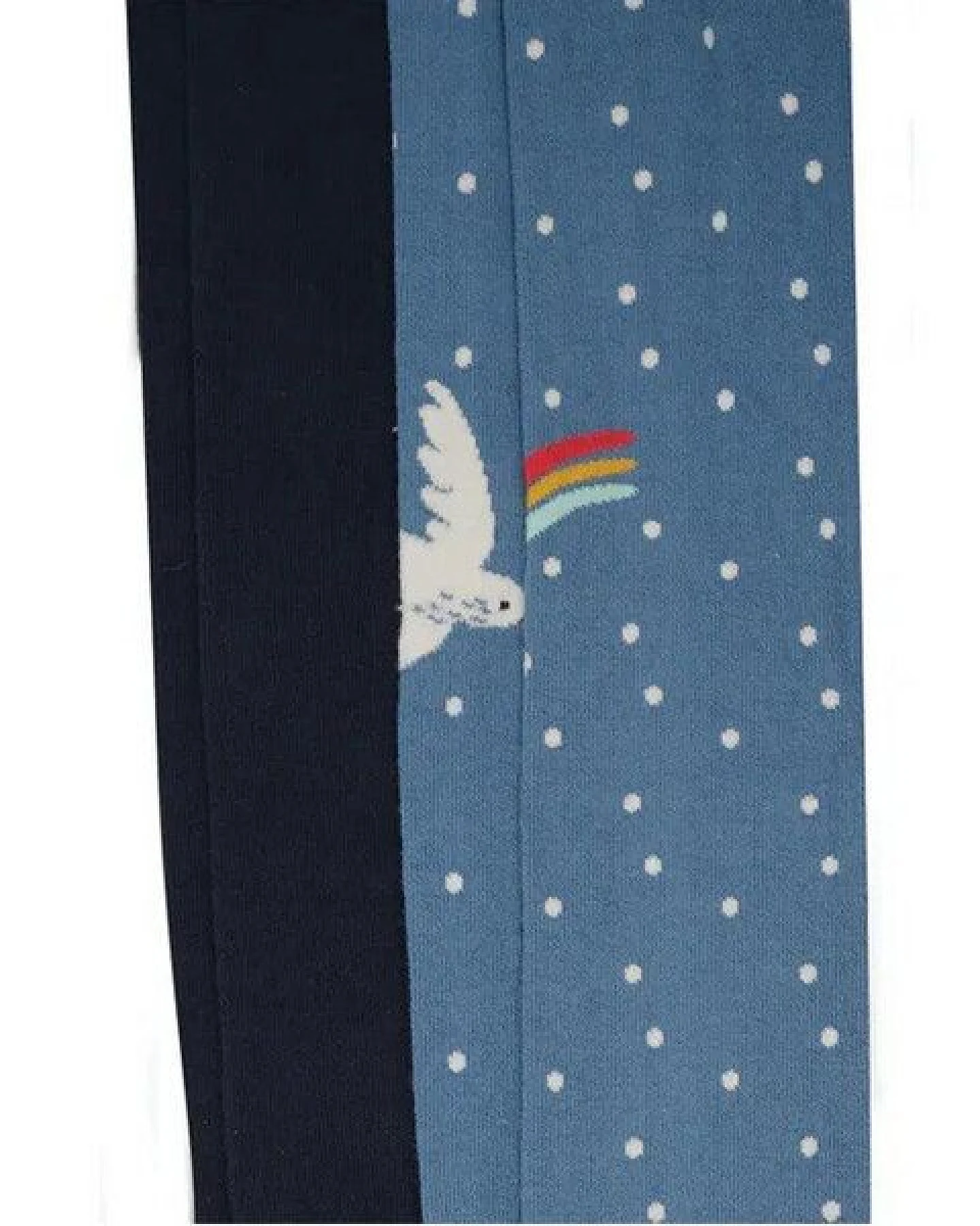 Frugi Doppelpack Strumpfhosen dunkelblau und Schneehuhn – Ansicht 3