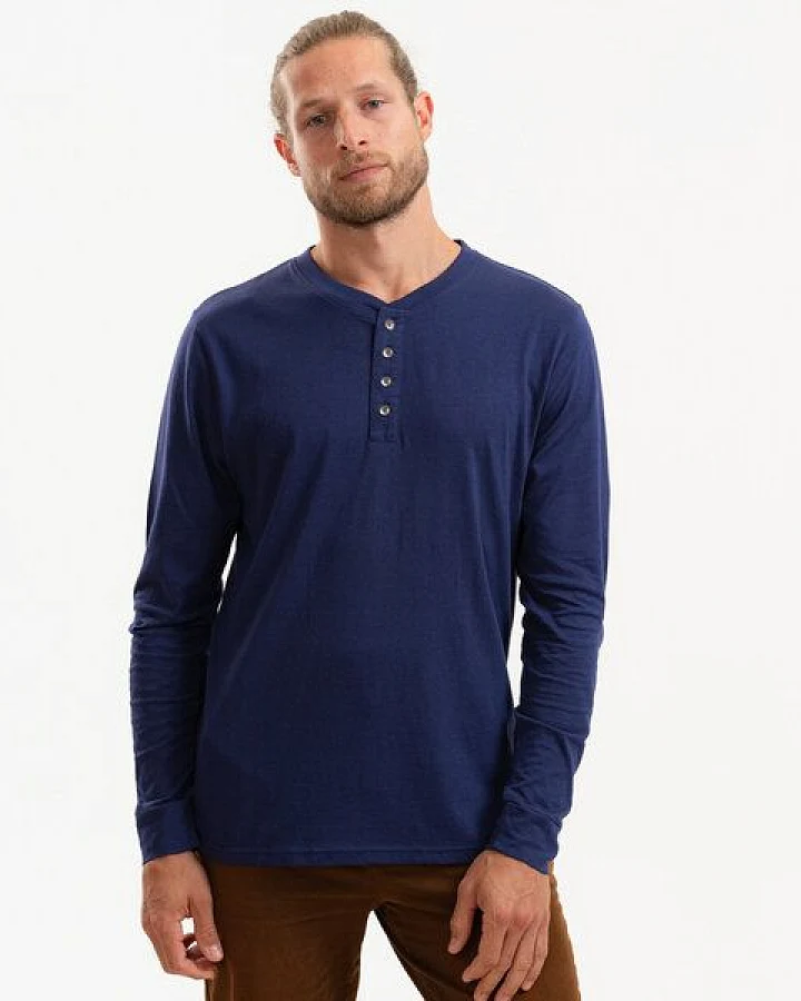 GARY MASH Henley Langarmshirt Kayville aus TENCEL Modal Mix