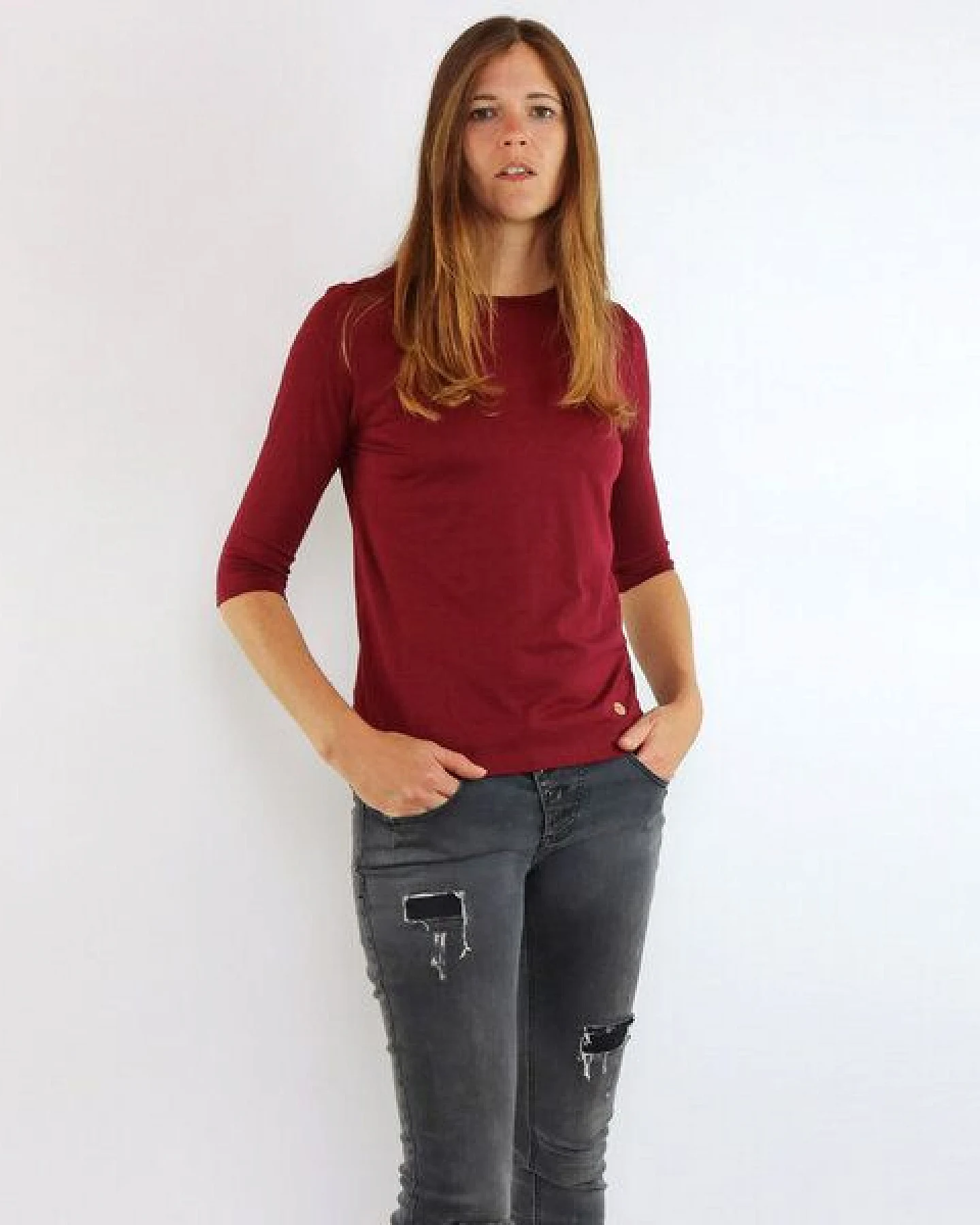 GARY MASH Longsleeve Montreal Bordeaux aus Modal®-Mix – Ansicht 2