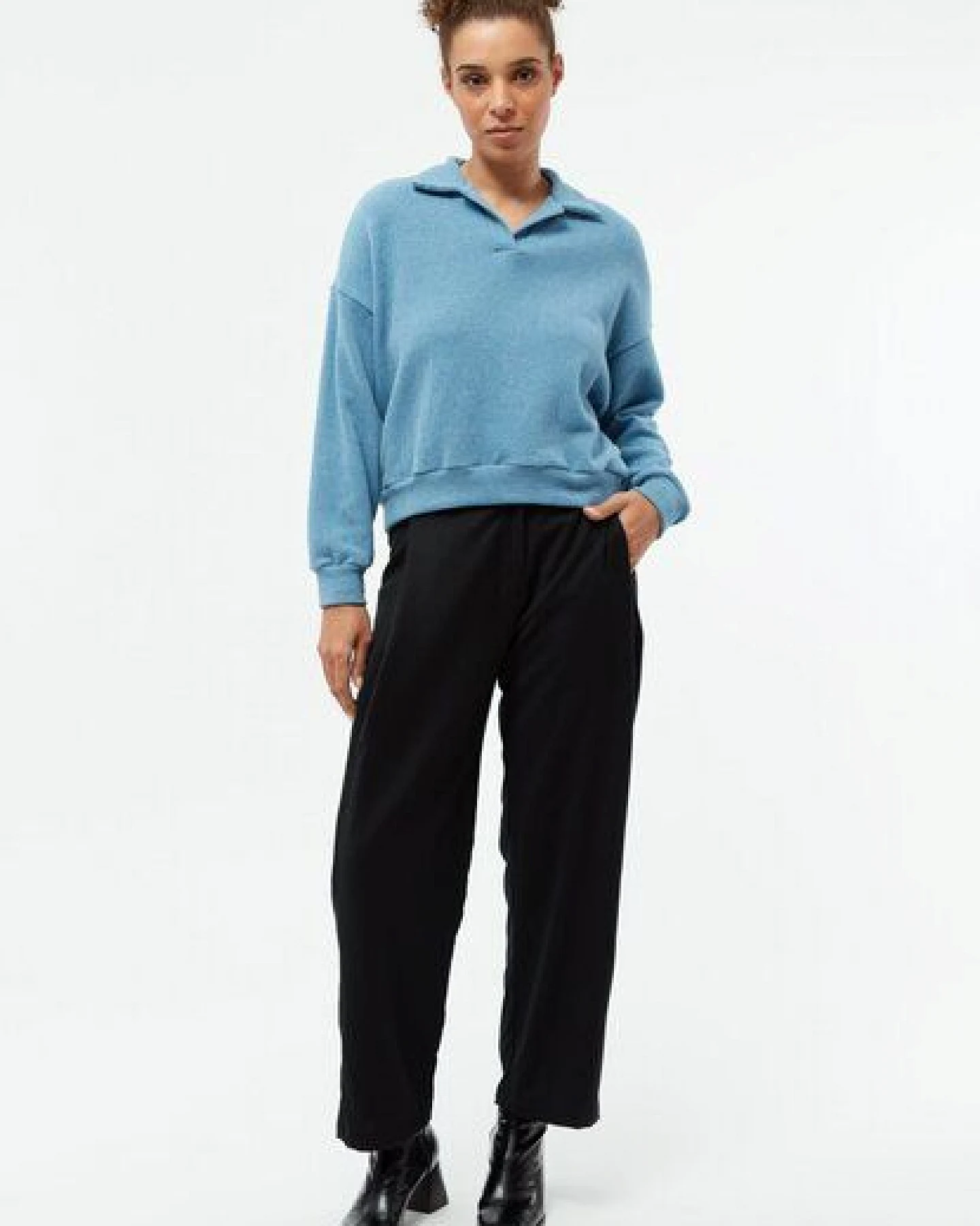 Givn Berlin Sweater GBRESA aus recycelter Baumwolle - Frosty Blue – Ansicht 2