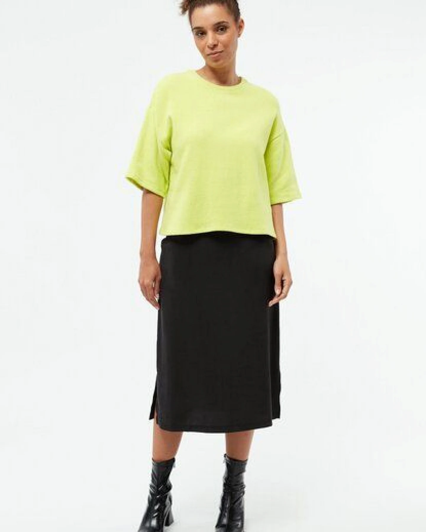 Givn Berlin Sweater GBSELMA aus recycelter Baumwolle - Lime Green – Ansicht 2
