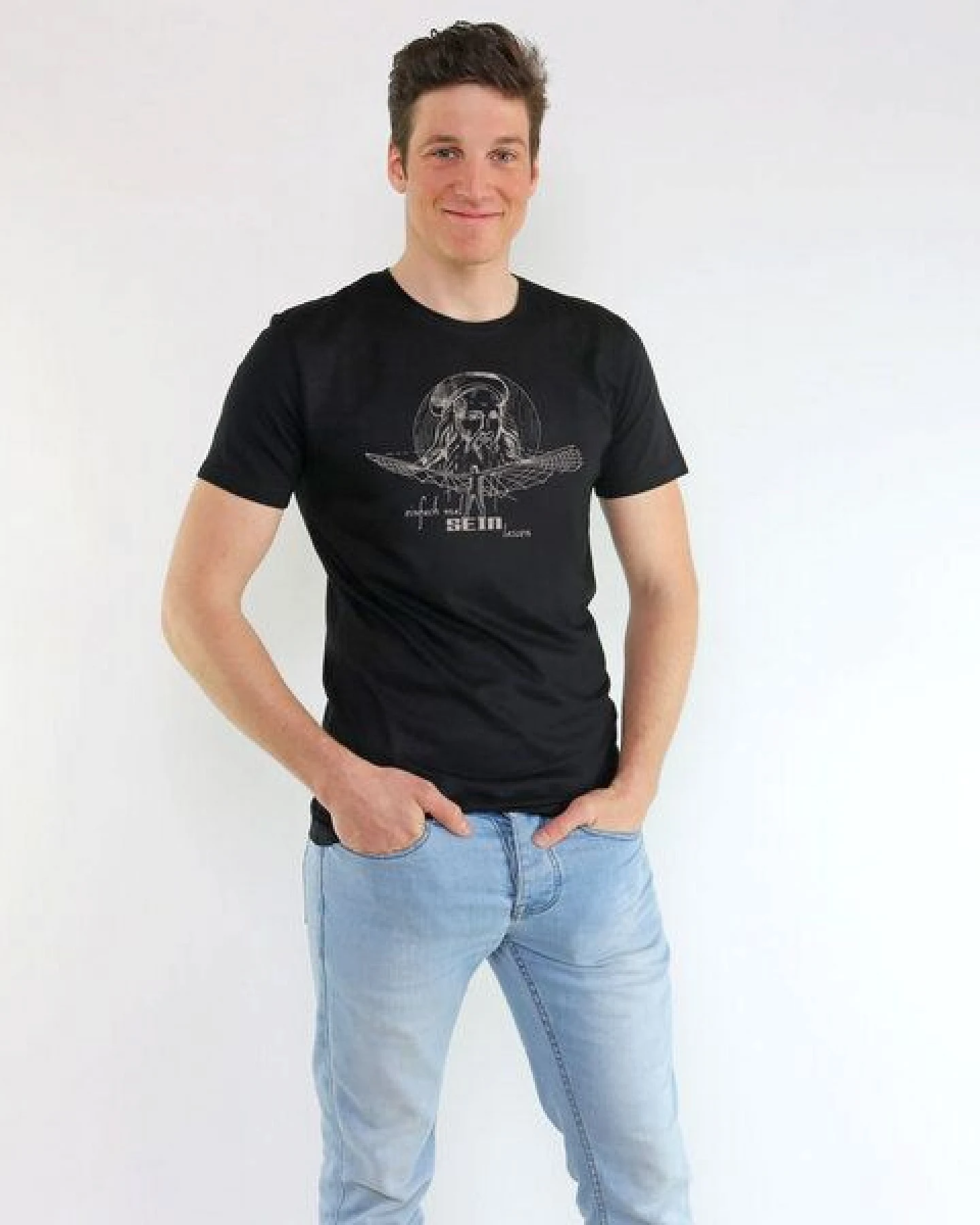 GARY MASH Shirt Da Vinci aus Modal®-Mix Schwarz – Ansicht 2