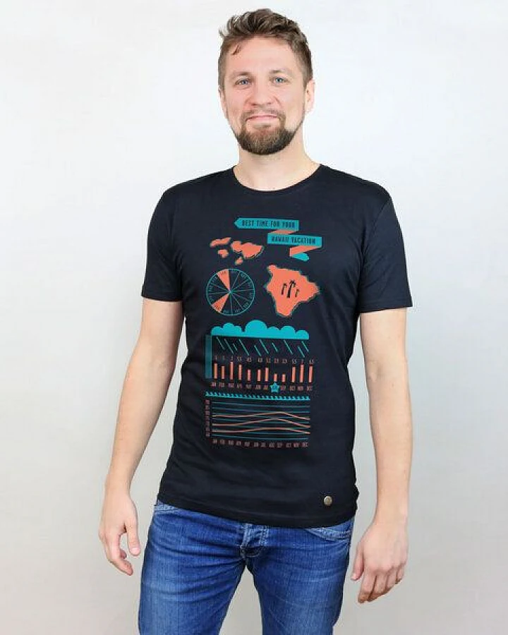 GARY MASH Shirt Hawaii Vacation Schwarz aus Modal®-Mix