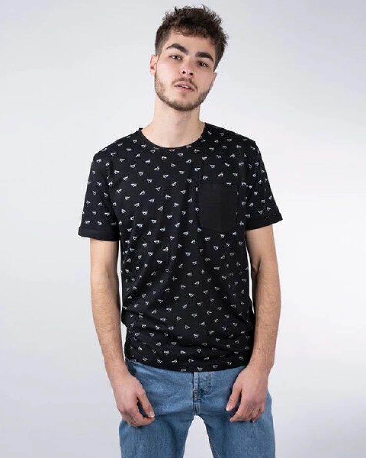 GARY MASH Shirt Paper Airplanes aus Modal®-Mix Schwarz