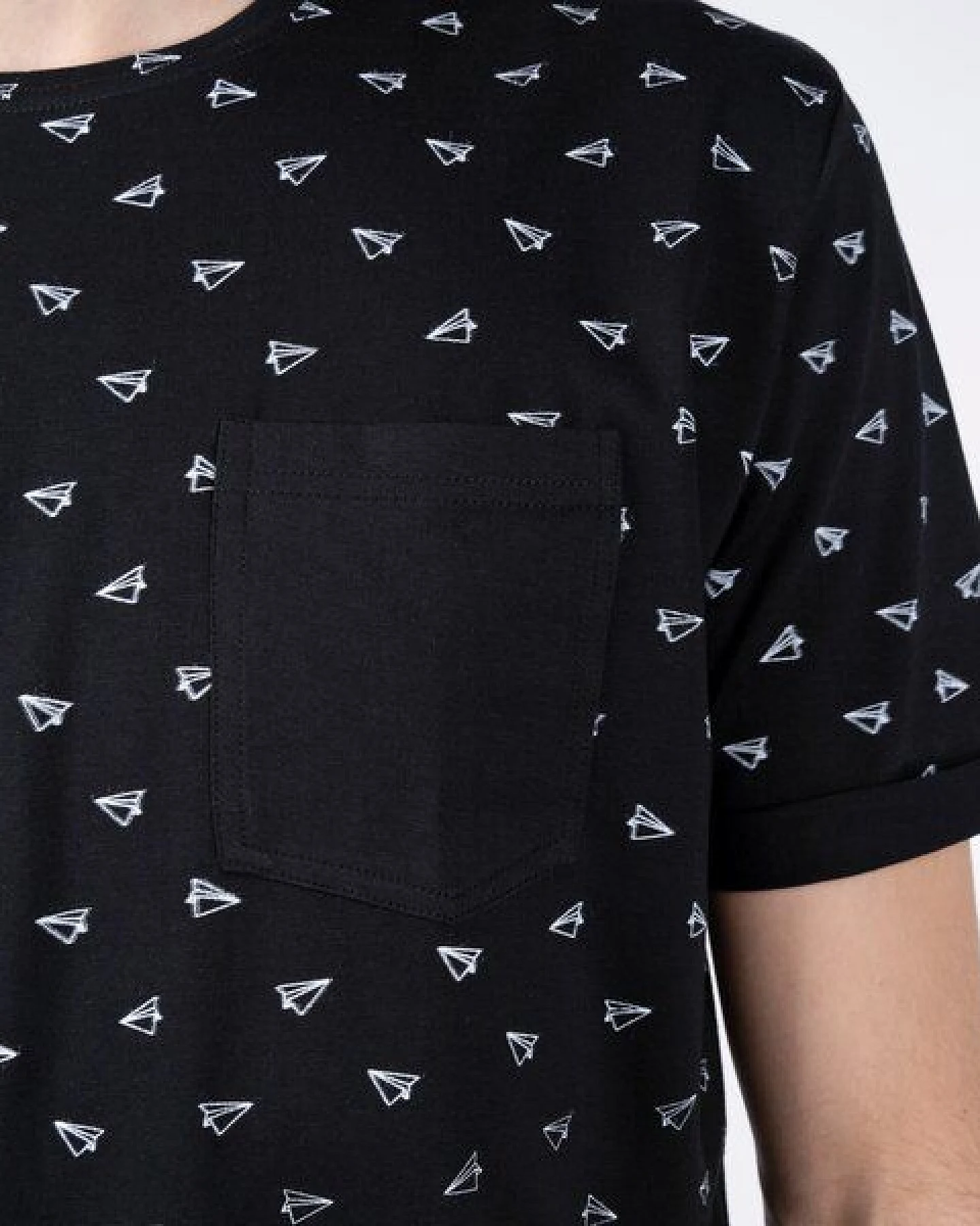 GARY MASH Shirt Paper Airplanes aus Modal®-Mix Schwarz – Ansicht 2